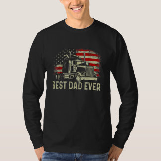 T-shirt Best Dad Ever Flag truck dad trucker dad best truc
