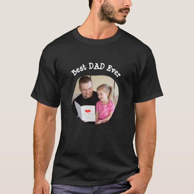 T-shirt Best DAD Ever téléchargez votre photo de famille c (Devant)