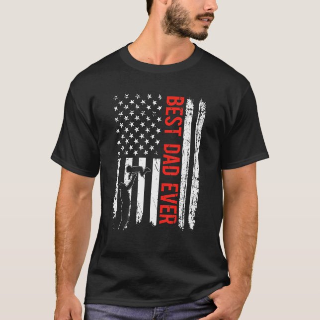 T-shirt Best Dad Ever With US American Flag Gift Fathers D (Devant)