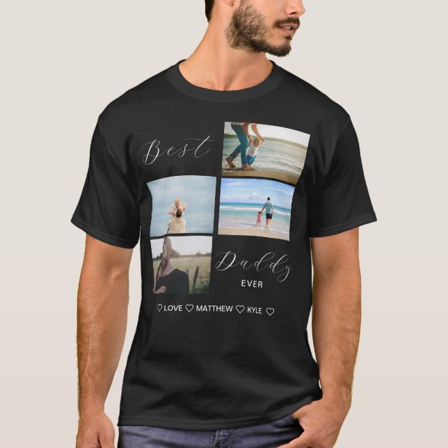 T-shirt Best Daddy Ever - Custom Family Photo Keepsaké (Devant)