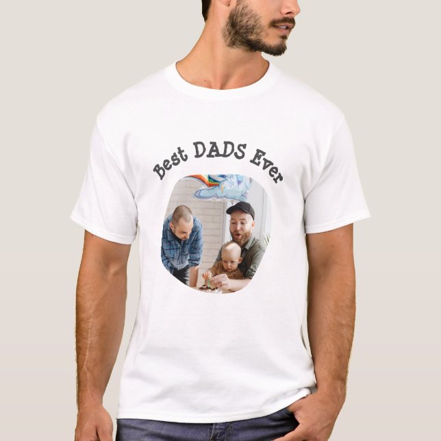 T-shirt Best DADS Ever LGBTQ téléchargez votre photo carré (Devant)