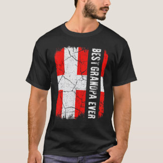 T-shirt Best Danish Grandpa Ever Denmark Flag Father's Day