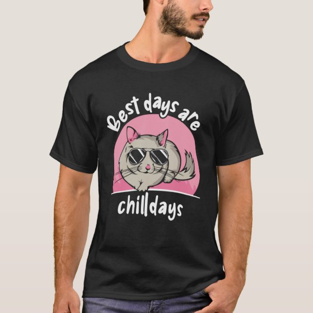 T-shirt Best Days Are Chilldays Long Tail Chinchilla (Devant)