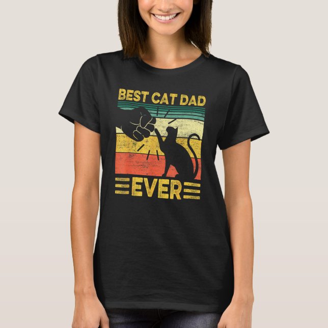 T-shirt Best Dog Dad Ever Retro Dog Daddy Paw Fist Bump Fa (Devant)