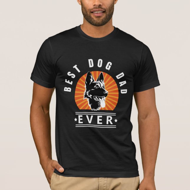 T-shirt Best Dog Dad Ever Vintage Sunburst (Devant)