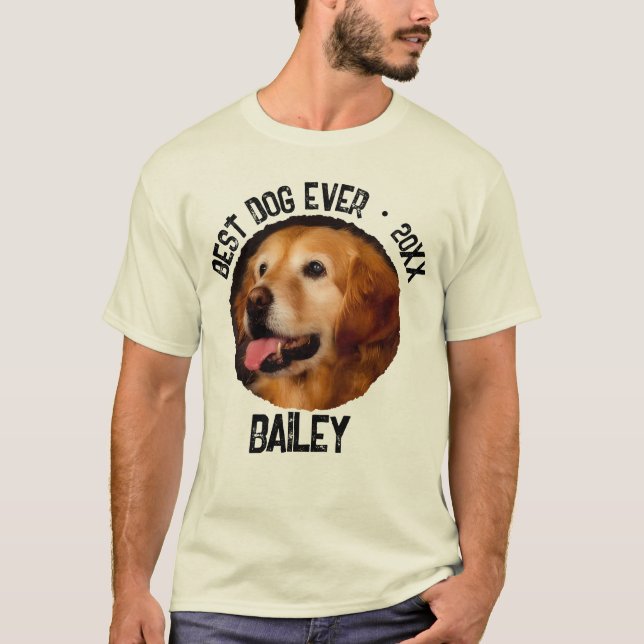 T-shirt Best Dog Ever Custom Photo  Name pet lover Gift  (Devant)