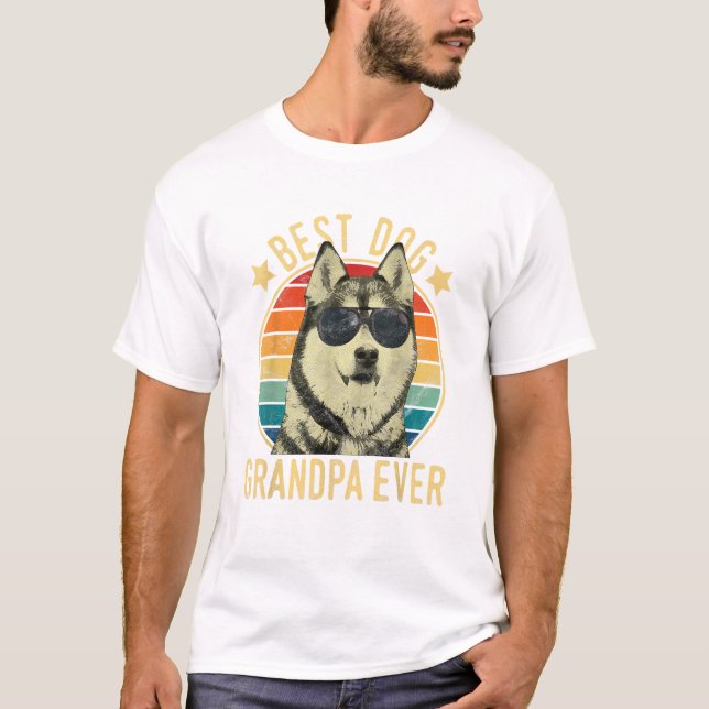 T-shirt Best Dog Grandpa Ever Siberian (Devant)