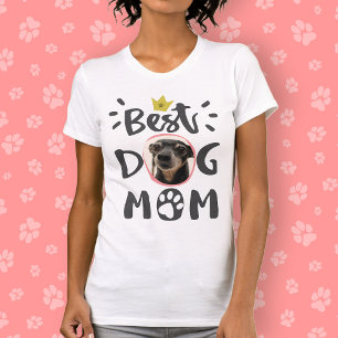 T-shirt Best Dog Mom Animaux de compagnie Photo Empreinte