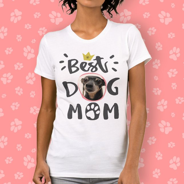 T-shirt Best Dog Mom Animaux de compagnie Photo Empreinte  (Créateur téléchargé)