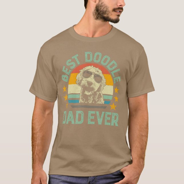 T-shirt Best Doodle Dad Evershirt Goldendle Dad Retroee Gi (Devant)