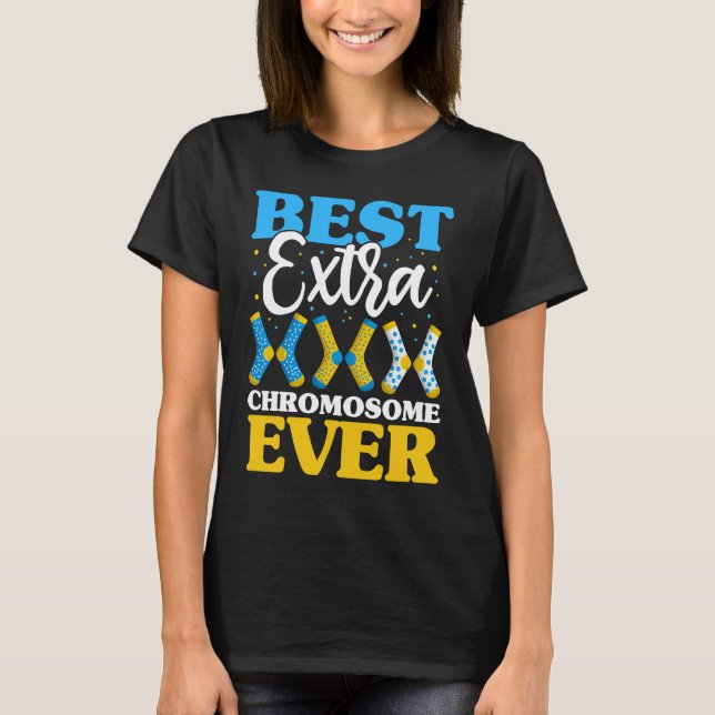 T-shirt Best Extra Chromosome Ever  Down Syndrome Kids Soc (Devant)