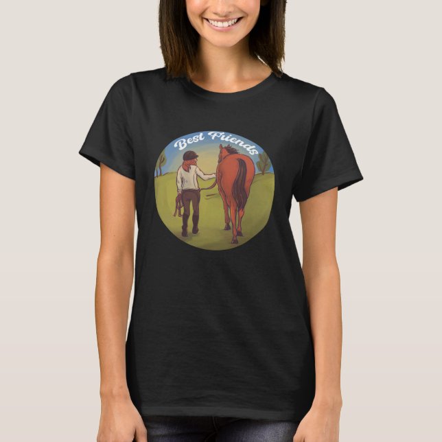 T-shirt Best Friends Equitation Horse Riding (Devant)