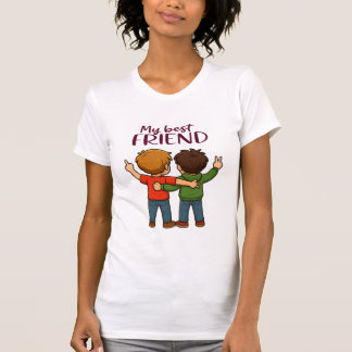 T-shirt Best Friends Forever Cute Cartoon Boys Hugging 