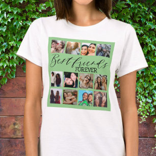 T-shirt Best Friends Green Modern Photo Collage