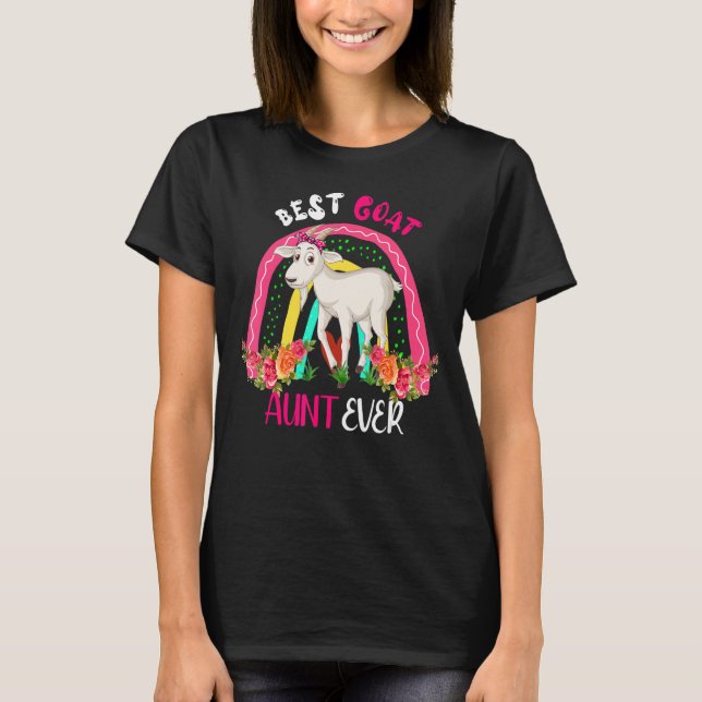 T-shirt Best Goat Aunt Ever Cute Goat Bow Tie Farm Mother' (Devant)