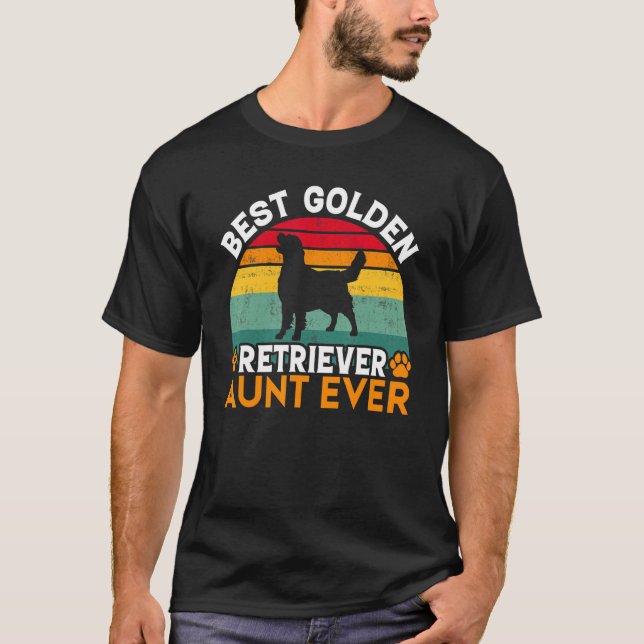 T-shirt Best Golden Retriever Aunt Ever Golden Retriever A (Devant)