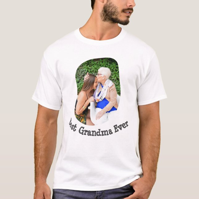 T-shirt Best Grandma Ever téléchargez votre photo de famil (Devant)