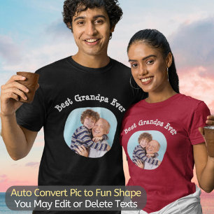 T-shirt Best Grandpa Ever téléchargez votre photo de famil