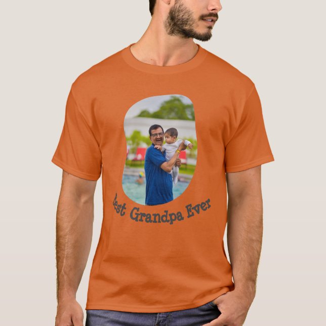 T-shirt Best Grandpa Ever téléchargez votre photo de famil (Devant)