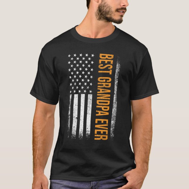 T-shirt Best Grandpa ever US american flag for father s da (Devant)