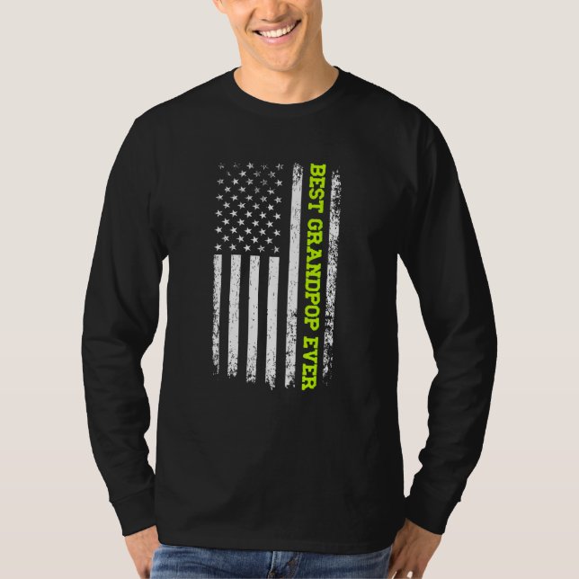 T-shirt Best Grandpop Ever 4th Of July American Flag Patri (Devant)