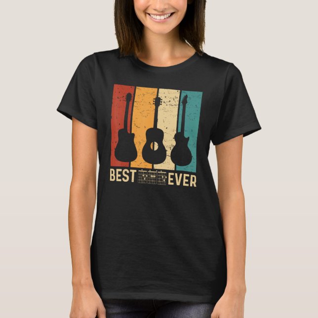 T-shirt best guitar dad ever chords best dad guitar dad Re (Devant)