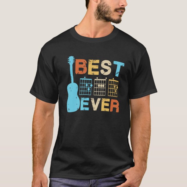T-shirt Best Guitar Dad Ever Chords Best Dad Guitar  Guita (Devant)