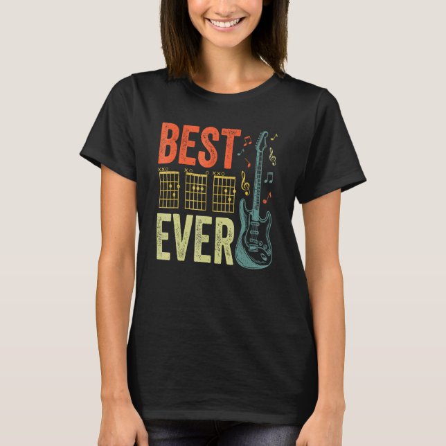 T-shirt Best Guitar Dad Ever Chords Best Dad Guitar Guitar (Devant)