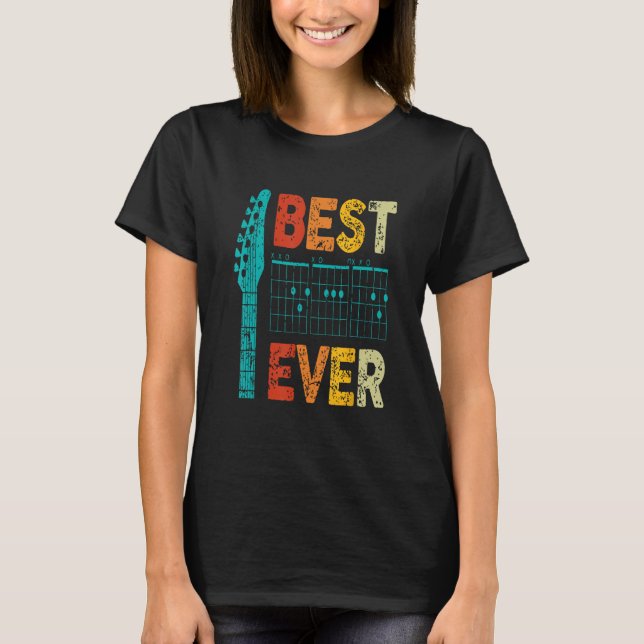 T-shirt Best guitar dad ever guitar chords for guitar (Devant)