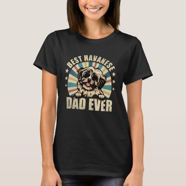 T-shirt Best Havanese Dad Ever Vintage Dog (Devant)