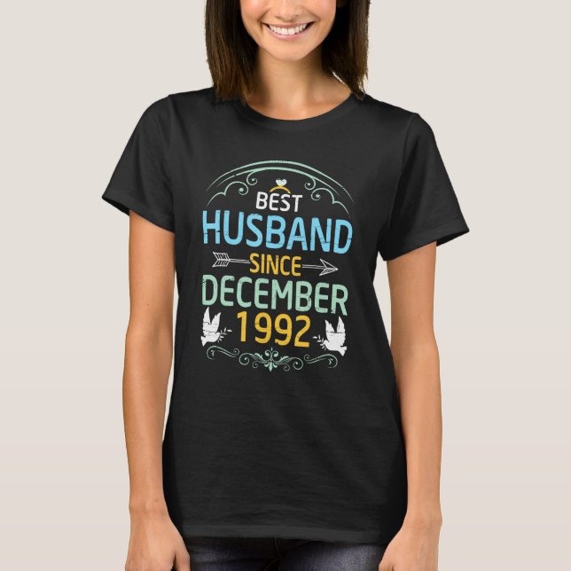 T-shirt Best Husband Since December 1992 Wedding Marry Hus (Devant)