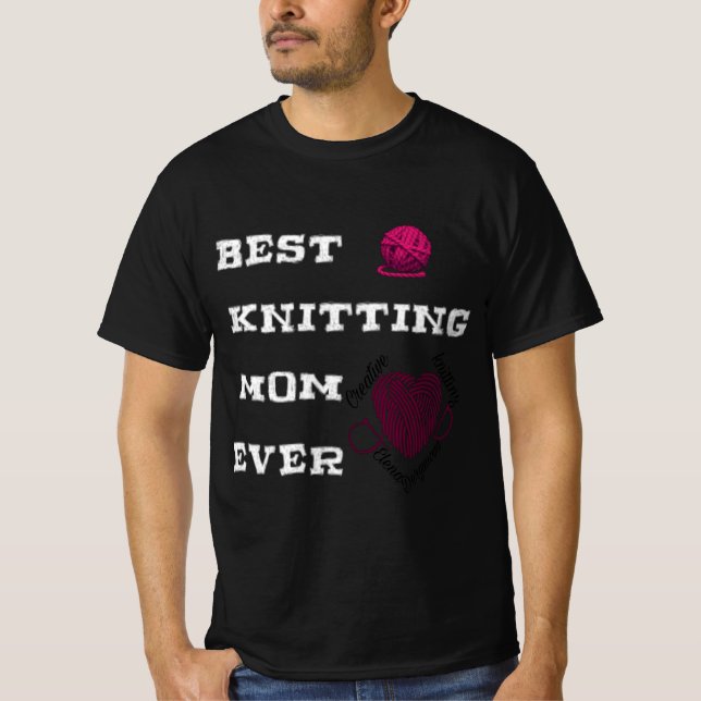 T-shirt best knitting mom ever (Devant)