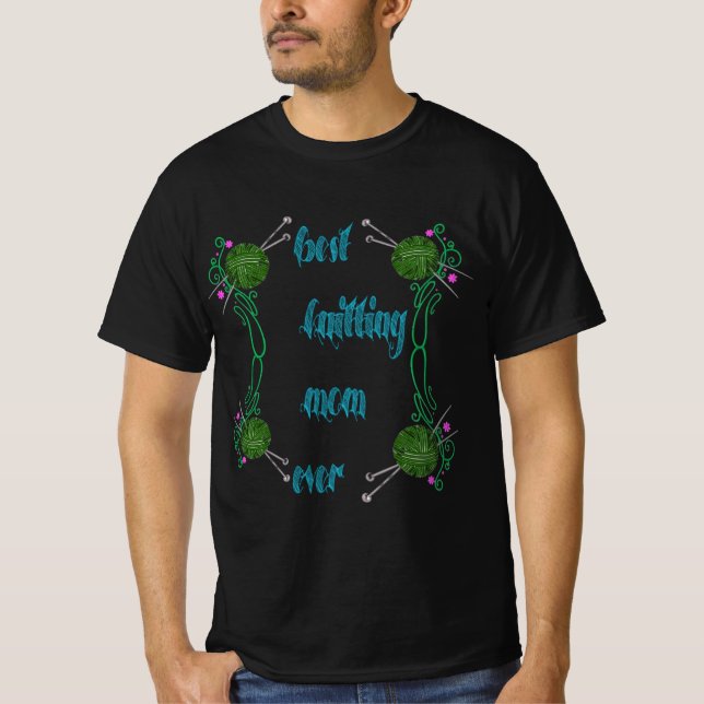 T-shirt best knitting mom ever (Devant)