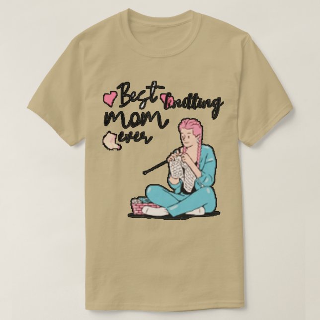 T-shirt best knitting mom ever 326  (Design devant)