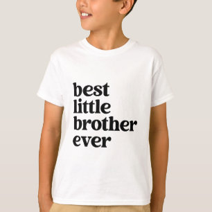 T-shirt Best Little Brother Ever Black & White Boys Texte