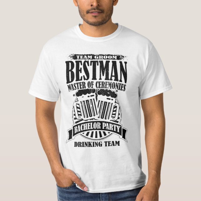 T-shirt Best Man Master of Ceremonals Groom Bachelor Party (Devant)
