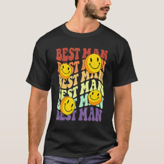 T-shirt best man retro smile face wedding celebration bach