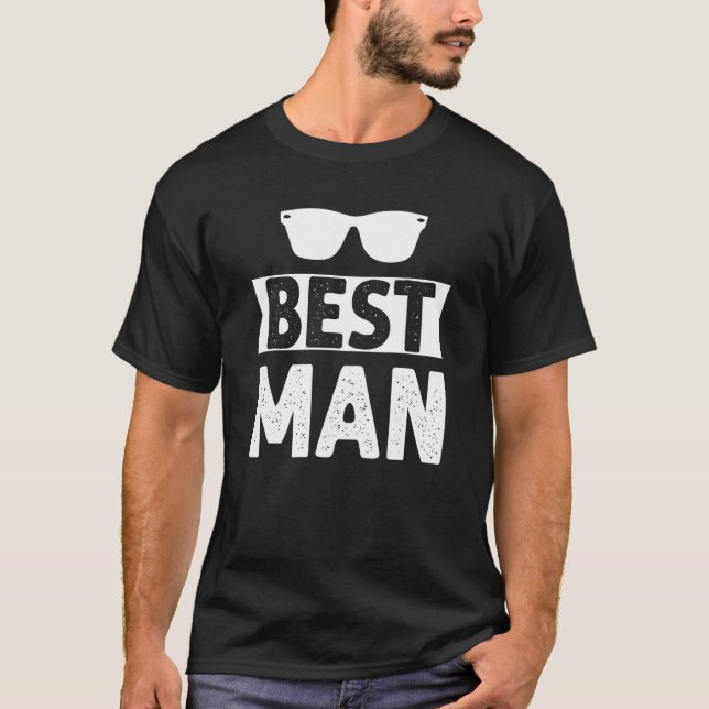 T-shirt Best Man Wedding Groomsmen  Bridal Bachelor Party  (Devant)