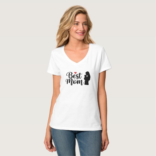 T-shirt Best Mom Art Design de typographie stylé (Devant entier)