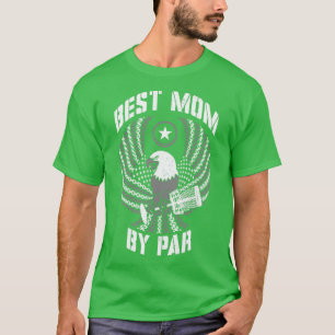 T-shirt Best Mom By Par Disc Golf Mothers Day USA Flag Eag