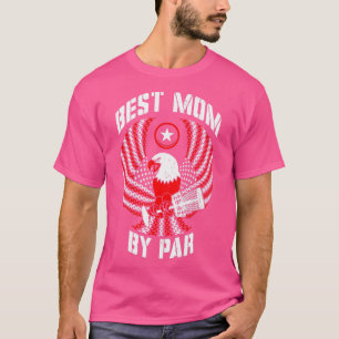 T-shirt Best Mom By Par Disc Golf Mothers Day USA Flag Eag