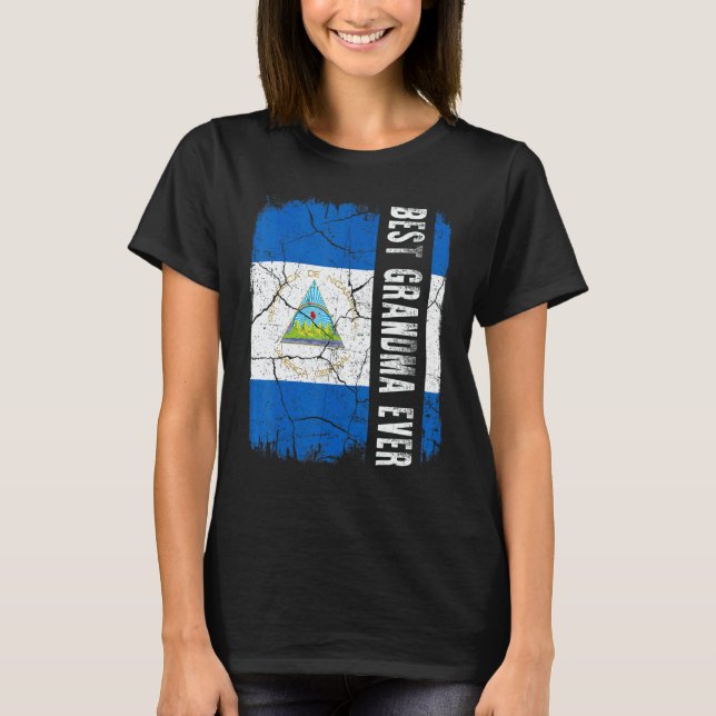 T-shirt Best Nicaraguan Grandma Ever Nicaragua Flag Mother (Devant)