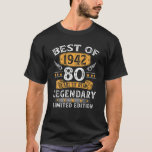 T-shirt Best Of 1942 80 Years Old Gifts 80Th Birthday Gift<br><div class="desc">Best Of 1942 80 Years Old Gifts 80th Birthday Gift For Men</div>