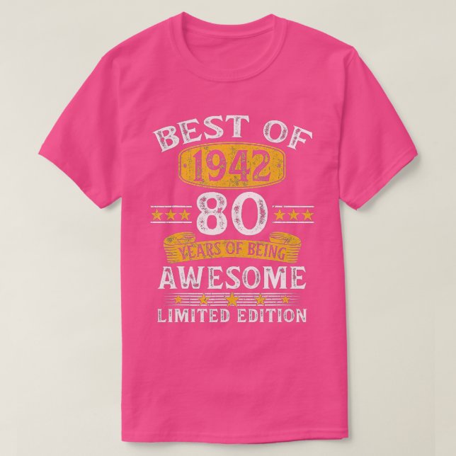 T-shirt Best Of 1942 Cadeaux 80 Ans Cadeaux 80e Anniversai (Design devant)