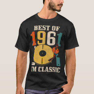 T-shirt Best Of 1961 Vintage Vinyl Record DJ 60th Gift