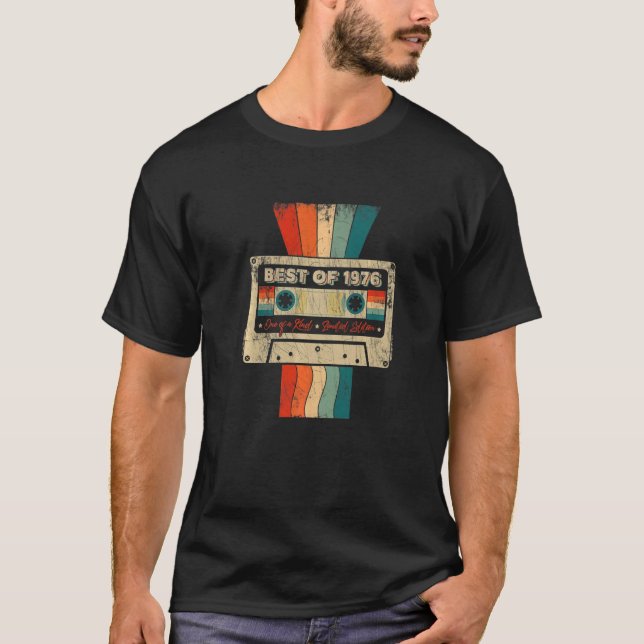 T-shirt Best of 1976 Cassette Tap 46th Birthday Retro 46 Y (Devant)