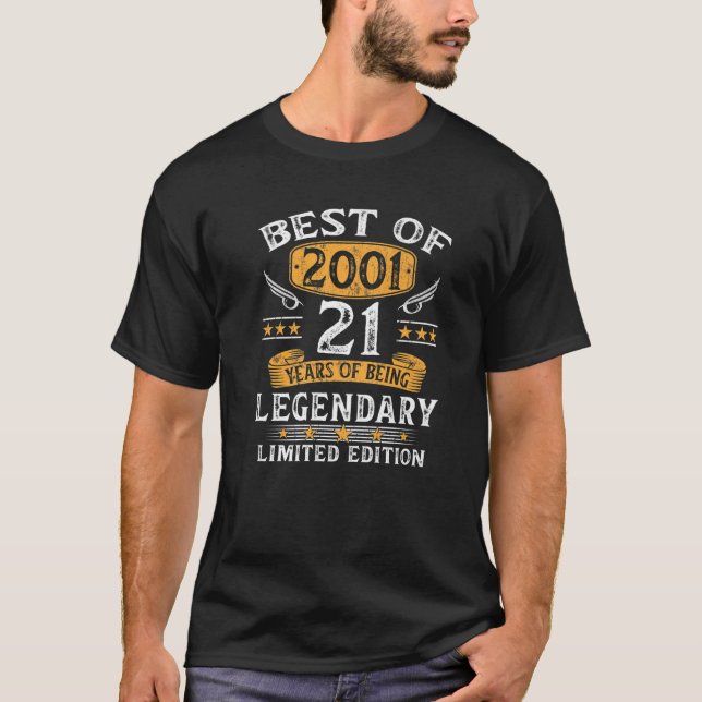 T-shirt Best Of 2001 Cadeaux De 21 Ans Cadeaux De 21E Anni (Devant)