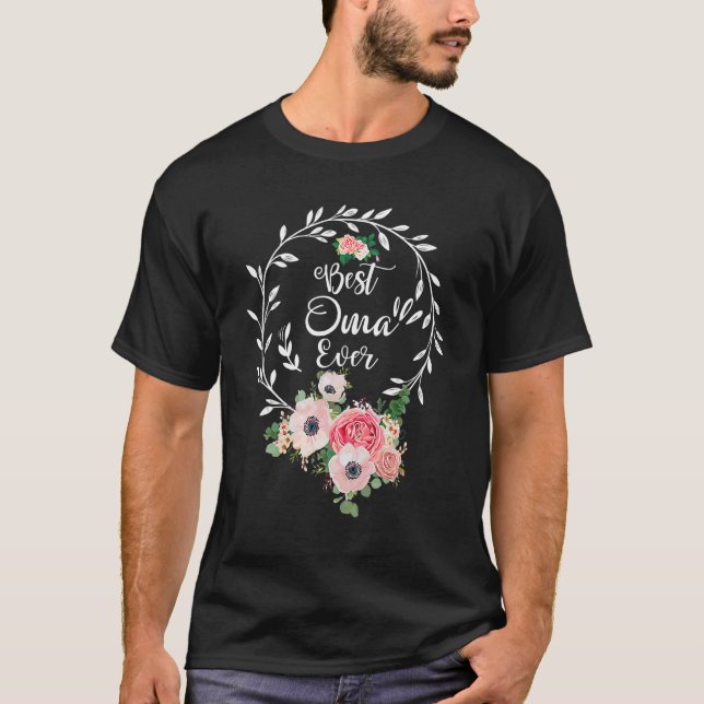 T-shirt Best Oma Ever Floral Decoration Grandma (Devant)