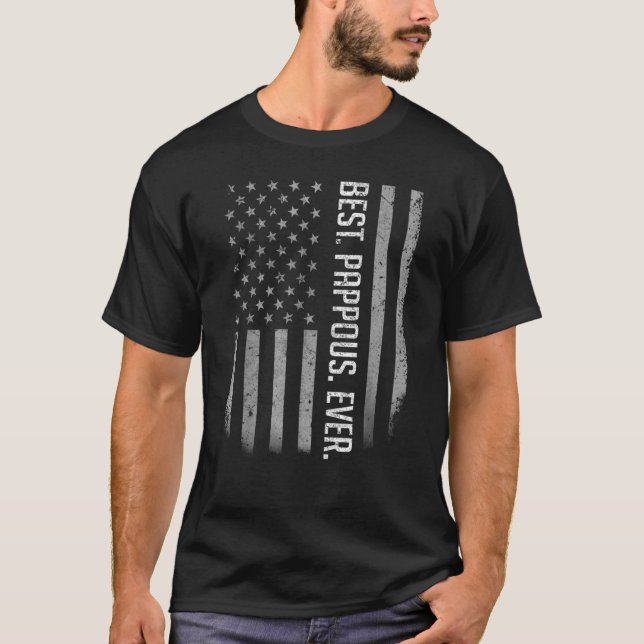T-shirt Best Pap Pous Ever American Flag   For Father's Da (Devant)