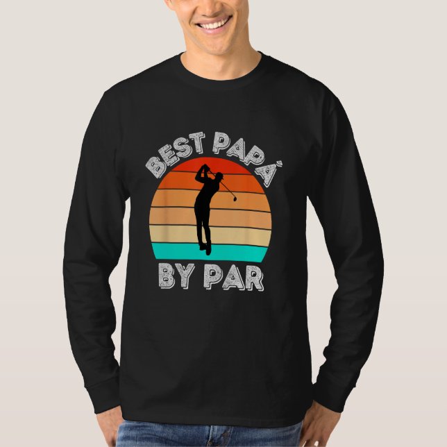 T-shirt Best Papá By Par Retro Sunset Parody (Devant)